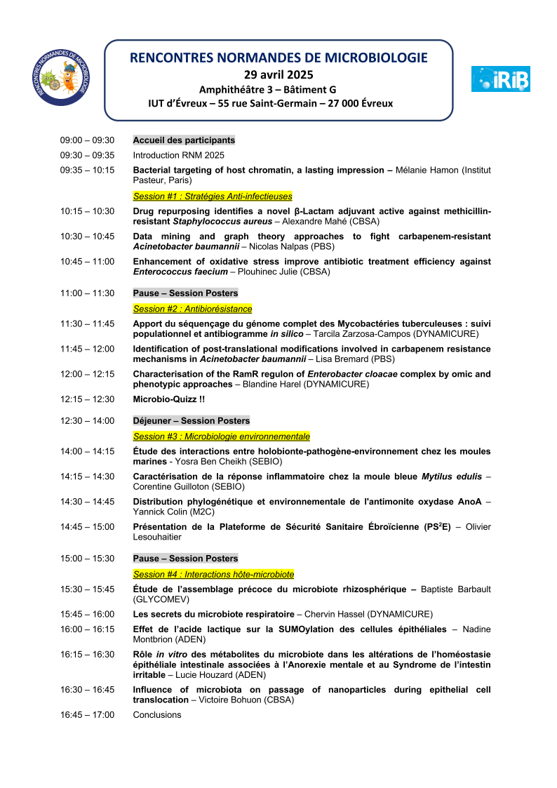 programme des rencontres