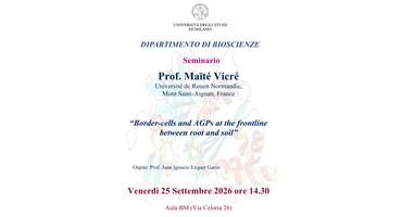 séminaire du Pr Maïté Vicré à l'Université de Milan